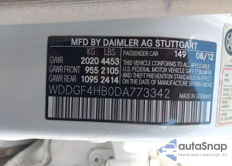 2013 Mercedes-Benz C 250 Luxury from USA, damaged, VIN WDDGF4HB0DA773342